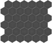 2" Retro Black Matte Unglazed Hex Mosaic |  Carpet Barn Carpet One Inc.