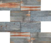 2.8"X6" Rust Industrial Linear Relief Pattern Glazed Ceramic Mosaic |  Carpet Barn Carpet One Inc.