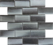 2"X4" Linear Dark Grey Glass Brick Pattern Mosaic |  Carpet Barn Carpet One Inc.