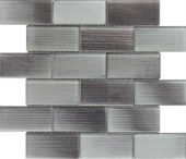 2"X4" Linear Light Grey Glass Brick Pattern Mosaic |  Carpet Barn Carpet One Inc.