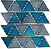 3" Triangular Glazed Ceramic Grey Blue Mosaic |  Carpet Barn Carpet One Inc.