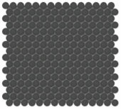 3/4" Retro Black Matte Penny Round Mosaic |  Carpet Barn Carpet One Inc.