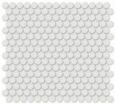 3/4" Vintage Grey Glossy Penny Round Mosaic |  Carpet Barn Carpet One Inc.