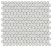 3/4" Warm Grey Glossy Penny Round Mosaic |  Carpet Barn Carpet One Inc.