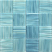 3"X3" Glass Pool Striped Aquamarine Mosaic |  Carpet Barn Carpet One Inc.