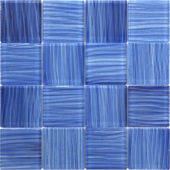 3"X3" Glass Pool Striped Cobalt Blue Mosaic |  Carpet Barn Carpet One Inc.
