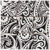 4"X4" Maori Native Series Black & White Glazed Ceramic Mosaic |  Carpet Barn Carpet One Inc.
