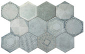 Alma 5.5X6.3 Grey Decor Hexagon |  Carpet Barn Carpet One Inc.