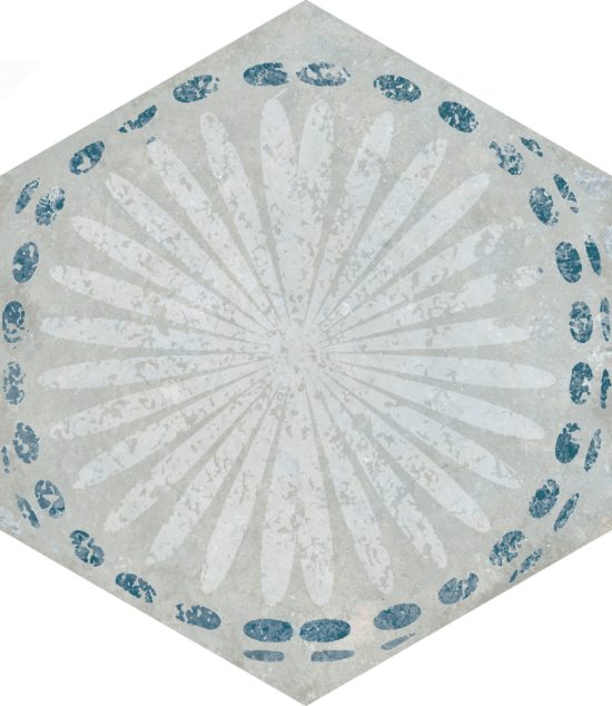 Alma 5.5X6.3 Grey Decor Hexagon |  Carpet Barn Carpet One Inc.