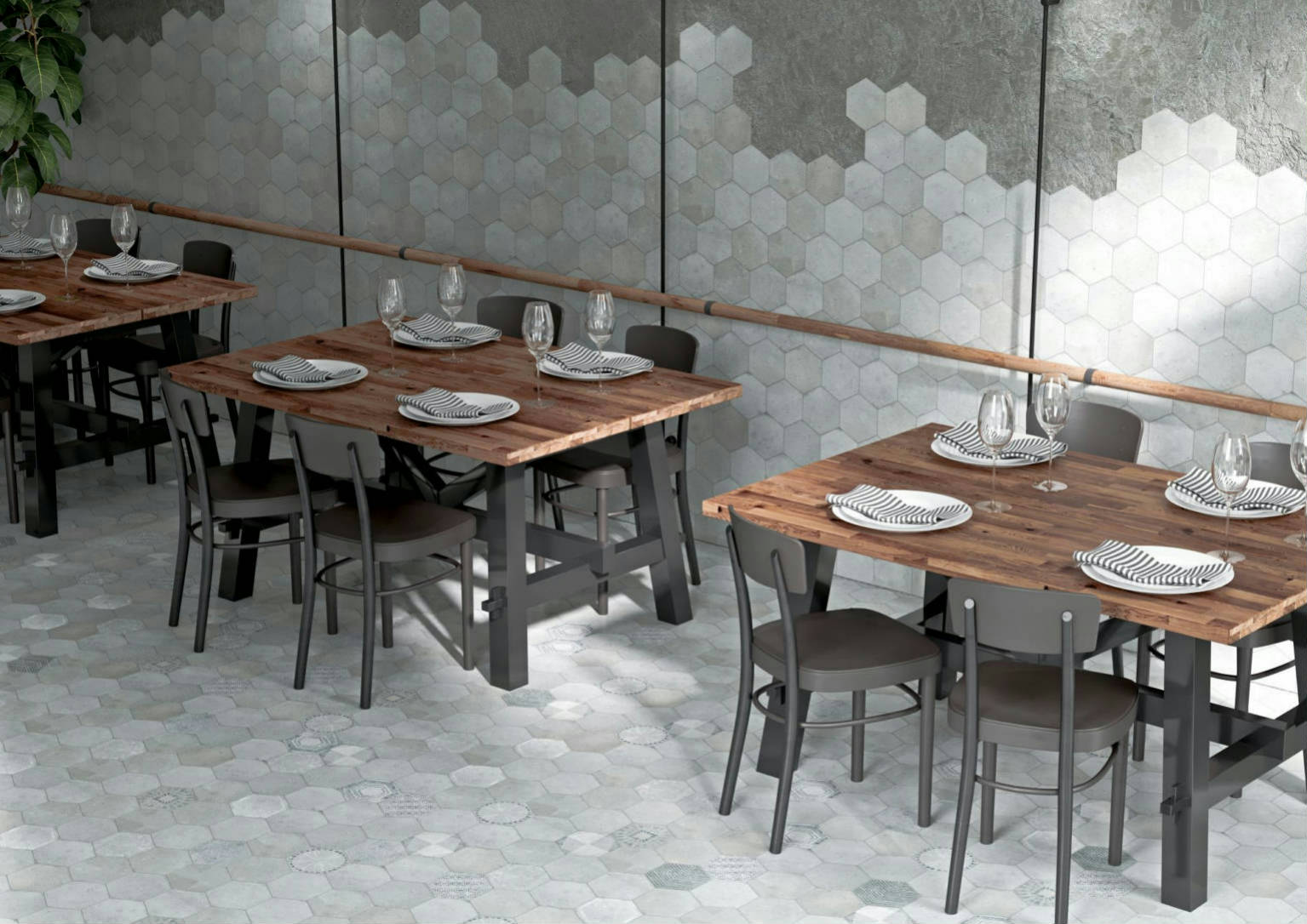 Alma 5.5x6.3” Grey and Grey Decor Hexagon 0 |  Carpet Barn Carpet One Inc.