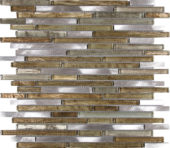 Baguette Beige Grey Mix Mosaic Glass Metal Interlocking Mosaic |  Carpet Barn Carpet One Inc.