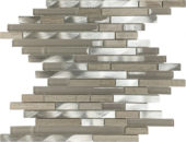 Beige Marble Glass Brushed Metal Baguette Interlocking Mosaic |  Carpet Barn Carpet One Inc.
