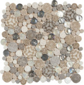 Beige Penny Round Décor/Glass Stone Interrlocking Mosaic |  Carpet Barn Carpet One Inc.