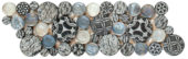 Black Penny Round Décor / Glass Interlocking Border |  Carpet Barn Carpet One Inc.