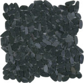 Black Sliced Matte Pebble Interlocking Mosaic |  Carpet Barn Carpet One Inc.