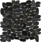 Black Sliced Polished Pebble Interlocking Mosaic |  Carpet Barn Carpet One Inc.