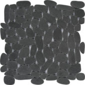 Black Sliced Reconstituted Pebble Interlocking Mosaic |  Carpet Barn Carpet One Inc.