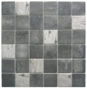Black/Grey Recycled Glass Mix 2X2" Square Mosaic |  Carpet Barn Carpet One Inc.