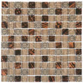 Brown Decor Mix Marble Glass 7/8"X7/8" Mosaic |  Carpet Barn Carpet One Inc.