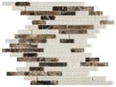 Brown Marble Beige Glass Baguette Interlocking Mosaic |  Carpet Barn Carpet One Inc.