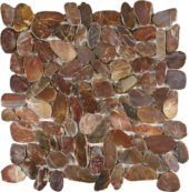 Brown Sliced Polished Pebble Interlocking Mosaic |  Carpet Barn Carpet One Inc.