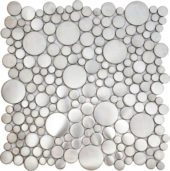 Brushed Silver Penny Rounds Inox Metal Interlocking Mosaic |  Carpet Barn Carpet One Inc.