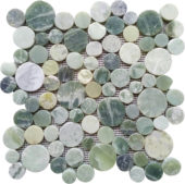 Crystal Green Semi-Precious Stone Round Interlocking Mosaic |  Carpet Barn Carpet One Inc.