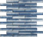 Glass Baguette Blue Mix Matte Interlocking Mosaic |  Carpet Barn Carpet One Inc.