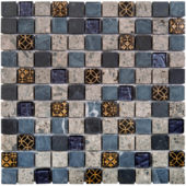 Grey/Blue Glass Mix Marble Mosaic 1 |  Carpet Barn Carpet One Inc.