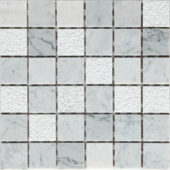 Grey/White Marble Sand Blasted Honed Mix Finish 2"x2" |  Carpet Barn Carpet One Inc.
