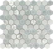Hexagon Glass Marble & Mother Pearl White Mix Mosaic |  Carpet Barn Carpet One Inc.