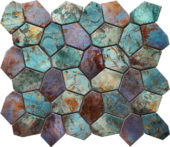 Hexagon Mix Metallic Green Rust Mosaic |  Carpet Barn Carpet One Inc.