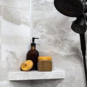 Iced Pewter Shower Shelf 14.56x7.12x2 |  Carpet Barn Carpet One Inc.
