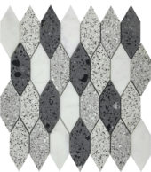 Long Hexagon Terrazzo Marble White Grey Black Mix Mosaic |  Carpet Barn Carpet One Inc.