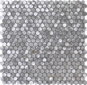 Medium Hexagon Silver Aluminum Mosaic |  Carpet Barn Carpet One Inc.