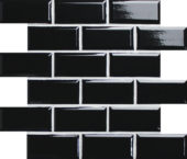 Mini Subway Black Glazed Porcelain Interlocking Mosaic 2"X4" |  Carpet Barn Carpet One Inc.