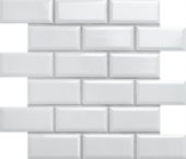 Mini Subway White Glazed Porcelain Interlocking Mosaic 2"X4" |  Carpet Barn Carpet One Inc.