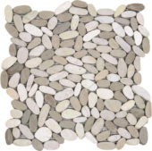 Mix White/Beige Sliced Matte Pebble Interlocking Mosaic |  Carpet Barn Carpet One Inc.
