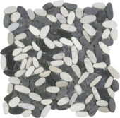Mix White/Black Sliced Matte Pebble Interlocking Mosaic |  Carpet Barn Carpet One Inc.