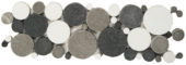 Mix White/Black/Grey Reconstituted Round Interlocking Border |  Carpet Barn Carpet One Inc.