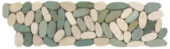 Mix White/Green Sliced Matte Pebble Interlocking Border |  Carpet Barn Carpet One Inc.