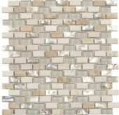 Mother Of Pearl Glass Marble Beige/White Mix Brick |  Carpet Barn Carpet One Inc.