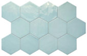 Ronda 5.5X6.3” Aqua Hexagon |  Carpet Barn Carpet One Inc.