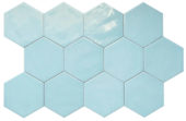 Ronda 5.5X6.3” Blue Hexagon |  Carpet Barn Carpet One Inc.
