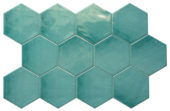 Ronda 5.5X6.3” Teal Hexagon |  Carpet Barn Carpet One Inc.