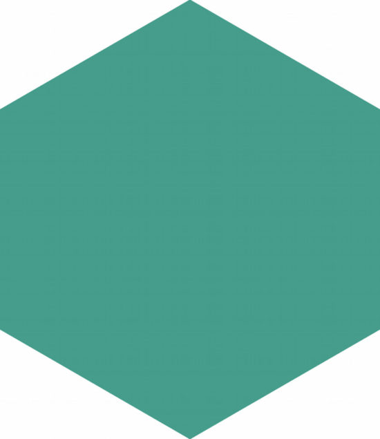 Ronda 5.5X6.3” Teal Hexagon |  Carpet Barn Carpet One Inc.