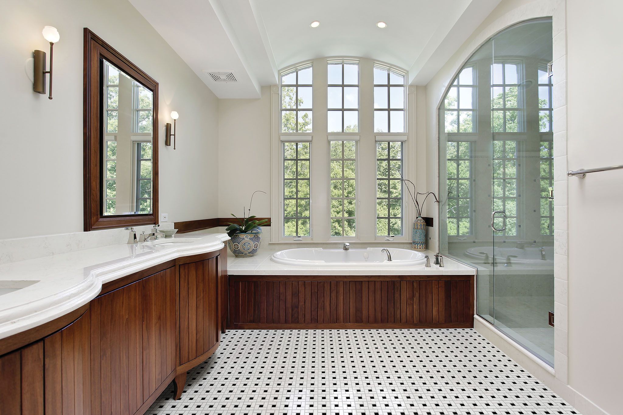 Traditions White W/Retro Black Matte Basketweave Mosaic |  Carpet Barn Carpet One Inc.