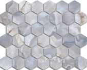 Treasure Blue Dream Onyx 2x2 Carved Hexagon Mosaic |  Carpet Barn Carpet One Inc.