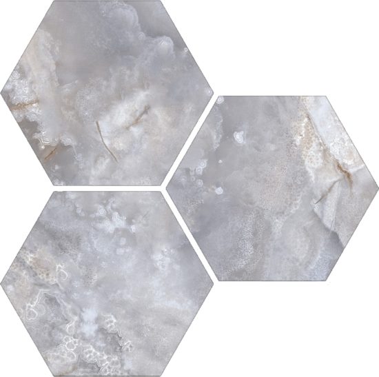 Treasure Blue Dream Onyx 6" Carved Hexagon |  Carpet Barn Carpet One Inc.