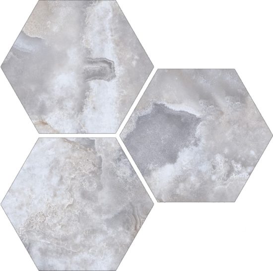Treasure Blue Dream Onyx 6" Carved Hexagon |  Carpet Barn Carpet One Inc.